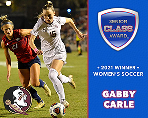 Florida State’s Gabby Carle Wins 2021 Senior CLASS Award® for Women’s Soccer